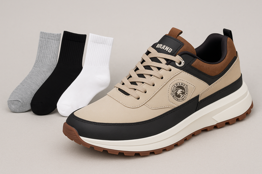 Zapatos de Hombre Casual  100% Cosido +Regalo de 3 pares de Medias